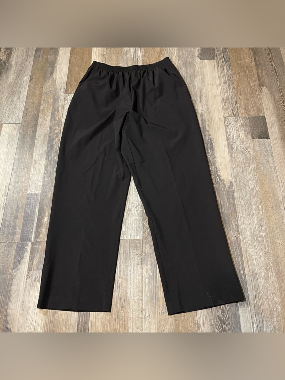 Alfred Dunner Black Elastic Waist Pull-On Pants 10P